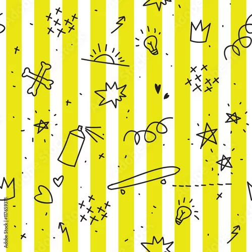 Tapety Wzór tematu nastolatek z żółtymi paskami