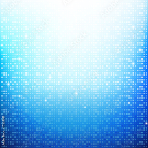 Blue Brick pixel mosaic abstract background vector illustration