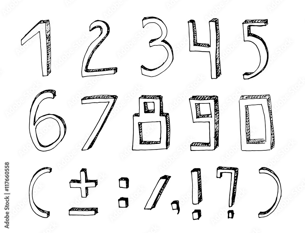 Fototapeta premium Hand Drawn Figures 04 A