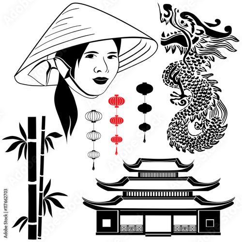 Set of Asian icons