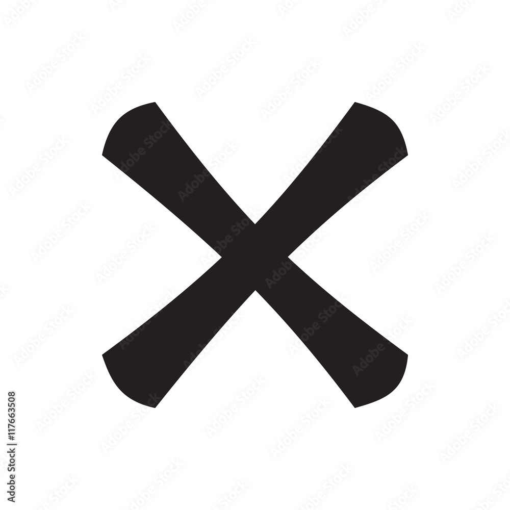 Obraz premium Cross icon in simple style isolated on white background. Click and choice symbol