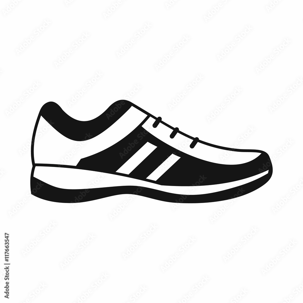 Men sneakers icon in simple style isolated on white background. Wear symbol Men sneakers icon in simple style isolated on white background. Wear symbol