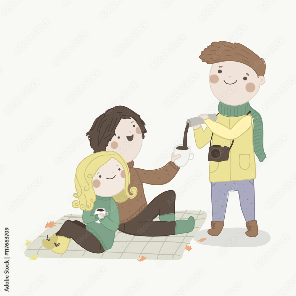 Photographer, who takes care of his customers. Be a good person. Vector illustration Photographer, who takes care of his customers. Be a good person. Vector illustration