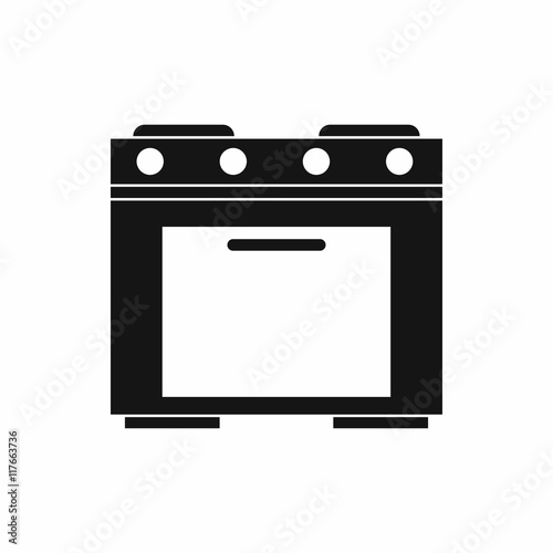 Gas stove icon in simple style isolated on white background. Home appliances symbol