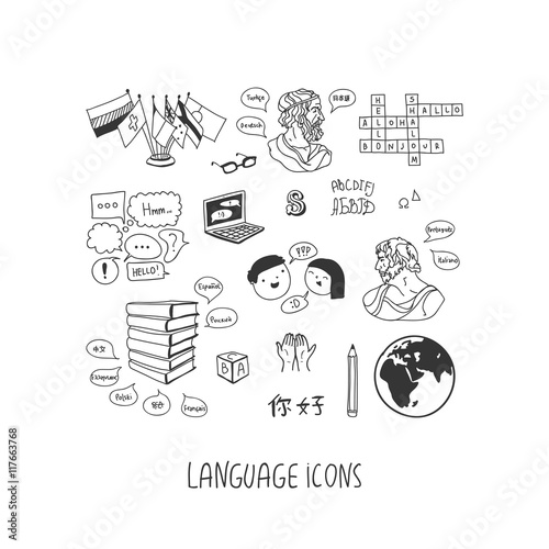 Language icon set