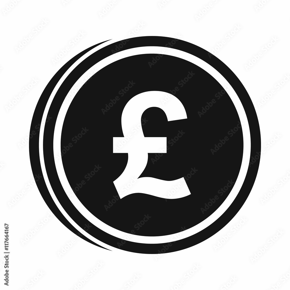Coins of pound icon in simple style isolated on white background. Monetary currency symbol Coins of pound icon in simple style isolated on white background. Monetary currency symbol