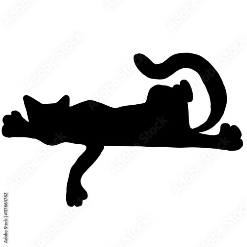 Hiqh quality original illustration of relaxing cat