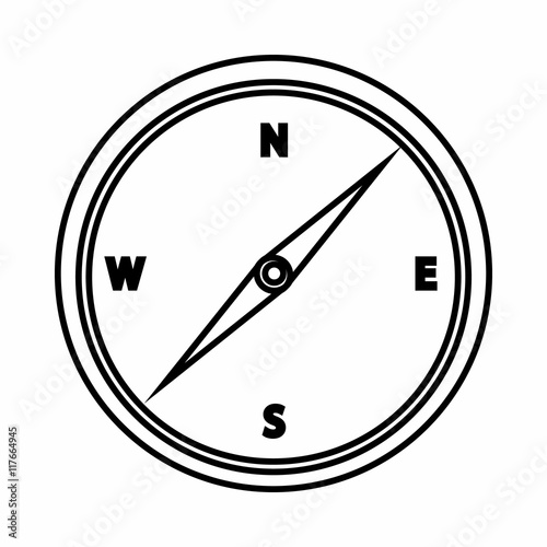 Free Download Compass icon in outline style isolated on white background. Location symbol - GFXLoad