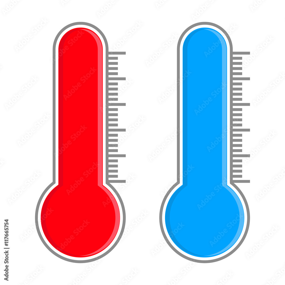 Thermometer scale. Red and blue Thermometer scale. Red and blue