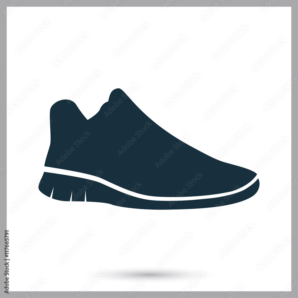 Single sport sneaker icon on the background Single sport sneaker icon on the background