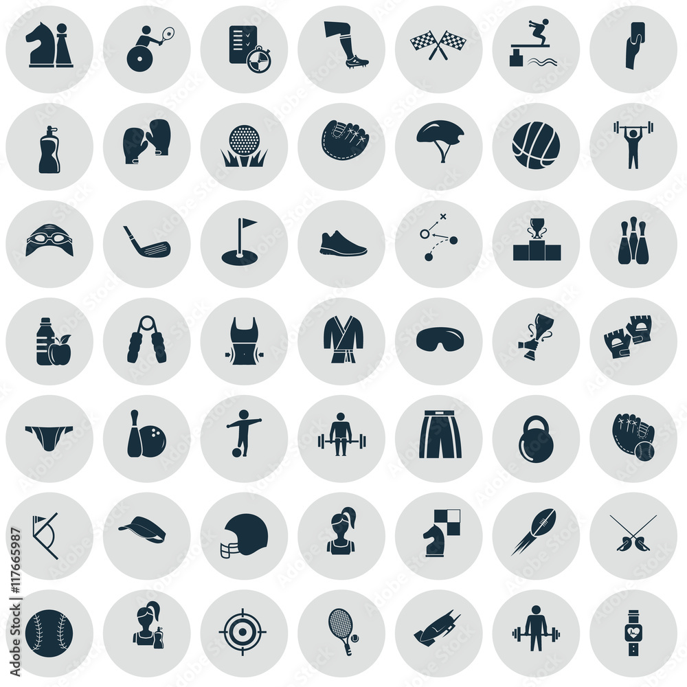 Set of forty nine sport icons Set of forty nine sport icons