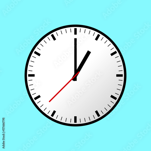 Clock icon, Vector illustration, flat design. Easy to use and edit. EPS10. Blue background.
