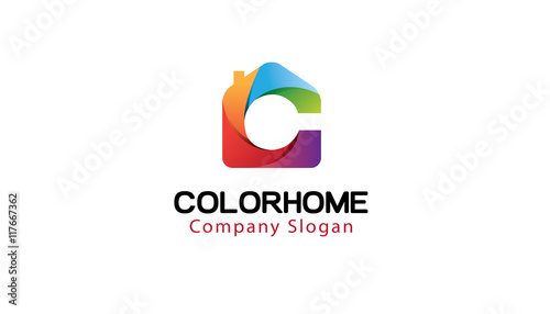 Free Download Color Home Logo Design Illustration - GFXLoad