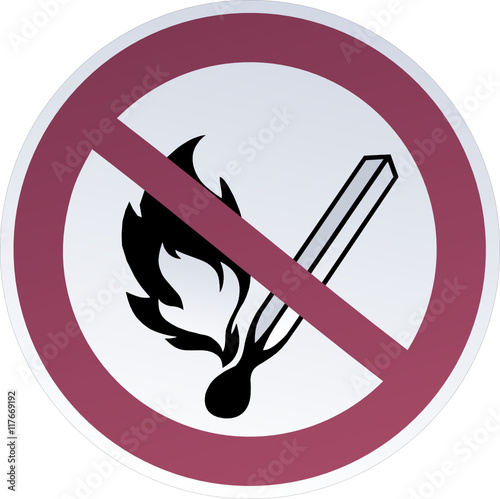 Verbotsschild – Feuer, offenes Licht, Rauchen verboten