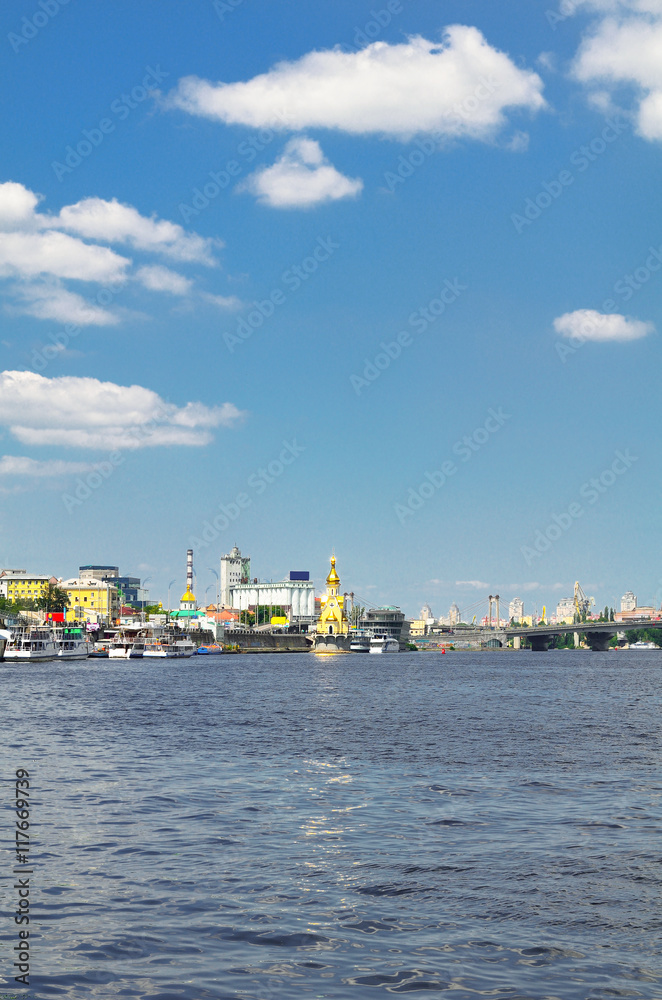 View on the Dnieper river. Kiev. Ukraine.