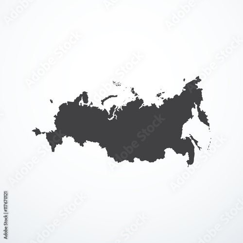 Vector Russian Federation map icon.