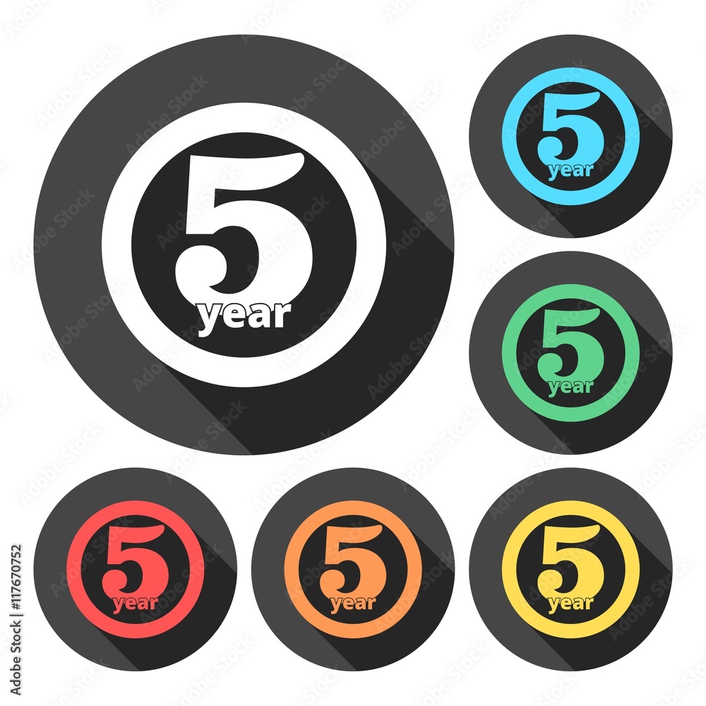 Fototapeta premium 5 year, Celebrating 5 year, 5 year Anniversary - Set