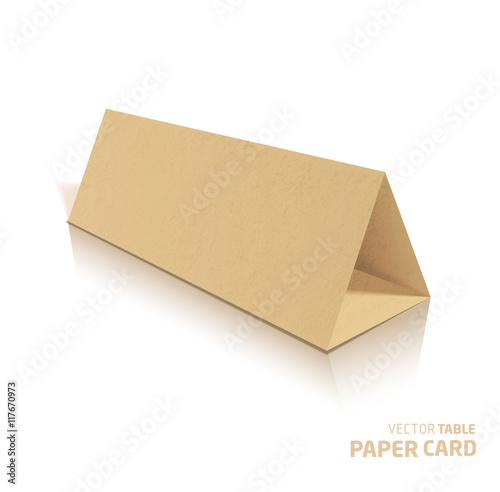3d table papercraft card isolated on a grey background.