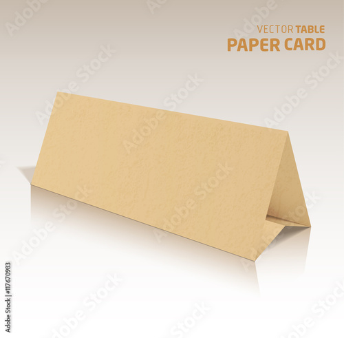 3d table papercraft card isolated on a grey background.