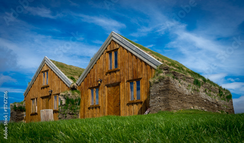 Maisons en tourbe à Moorudalur en Islande