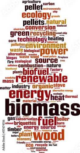 Biomass word cloud concept. Vector illustration
