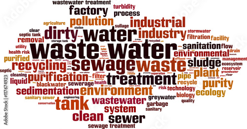 Waste water word cloud concept. Vector illustration