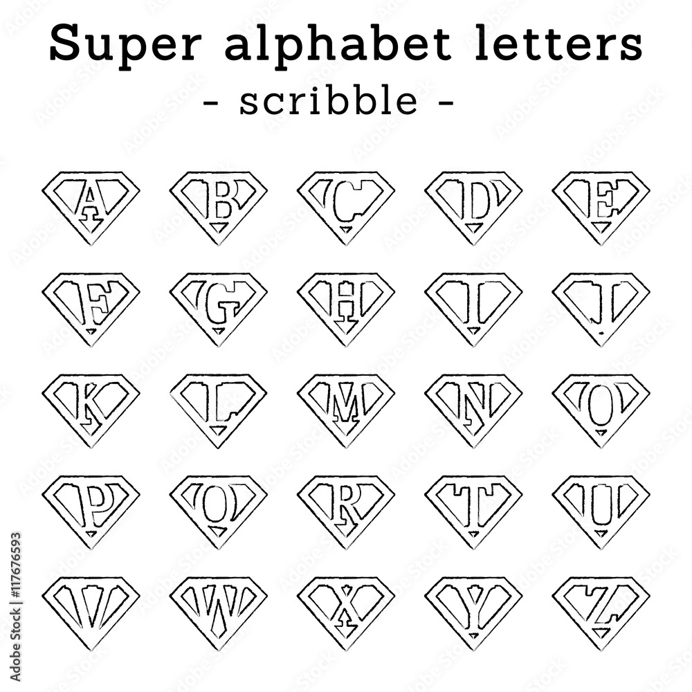 Superman letters scribble Stock Vector | Adobe Stock