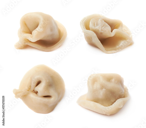 Single cooked dumpling isolated
