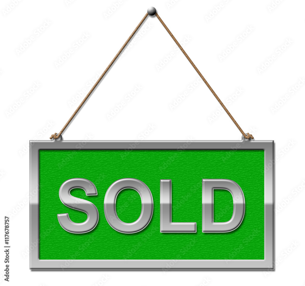 Sold Sign Indicates Displaying Display And Signs Sold Sign Indicates Displaying Display And Signs