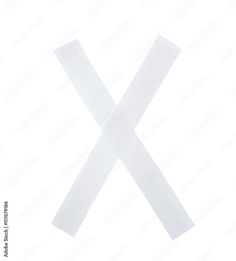 Letter X symbol made of insulating tape Letter X symbol made of insulating tape