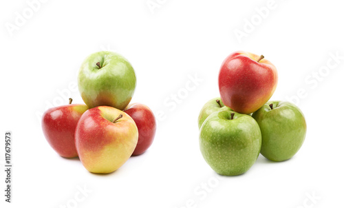 Red and green apples composition