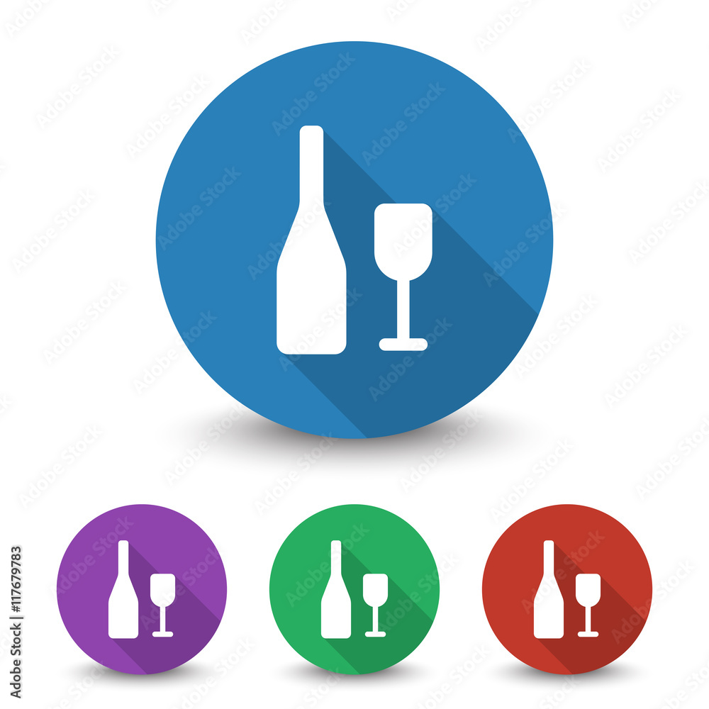 White Wine icon in different colors set White Wine icon in different colors set