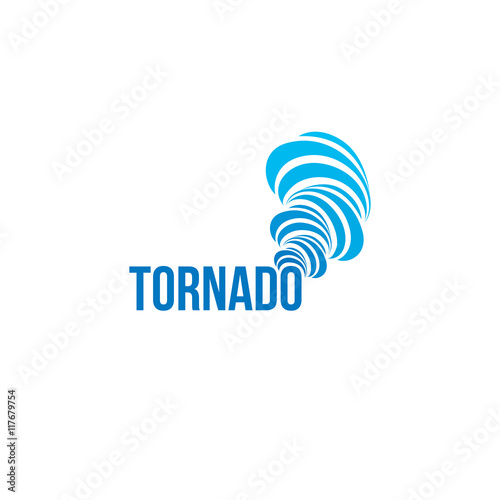 Isolated tornado vector logo. Spinning air logotype. Natural disaster illustration. Weather forecast element. photo