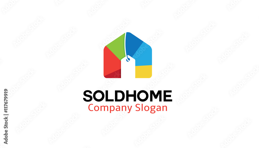 Sold Home Logo Design Illustration