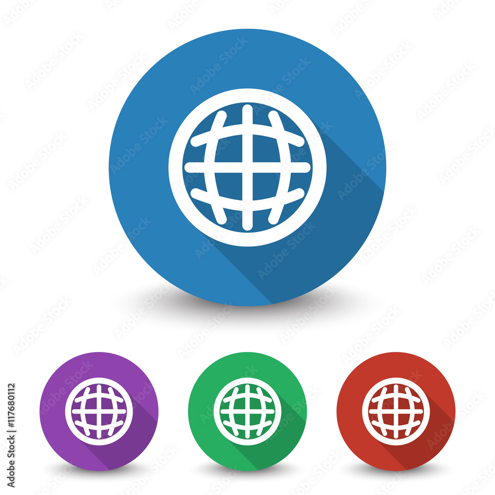 White International icon in different colors set White International icon in different colors set