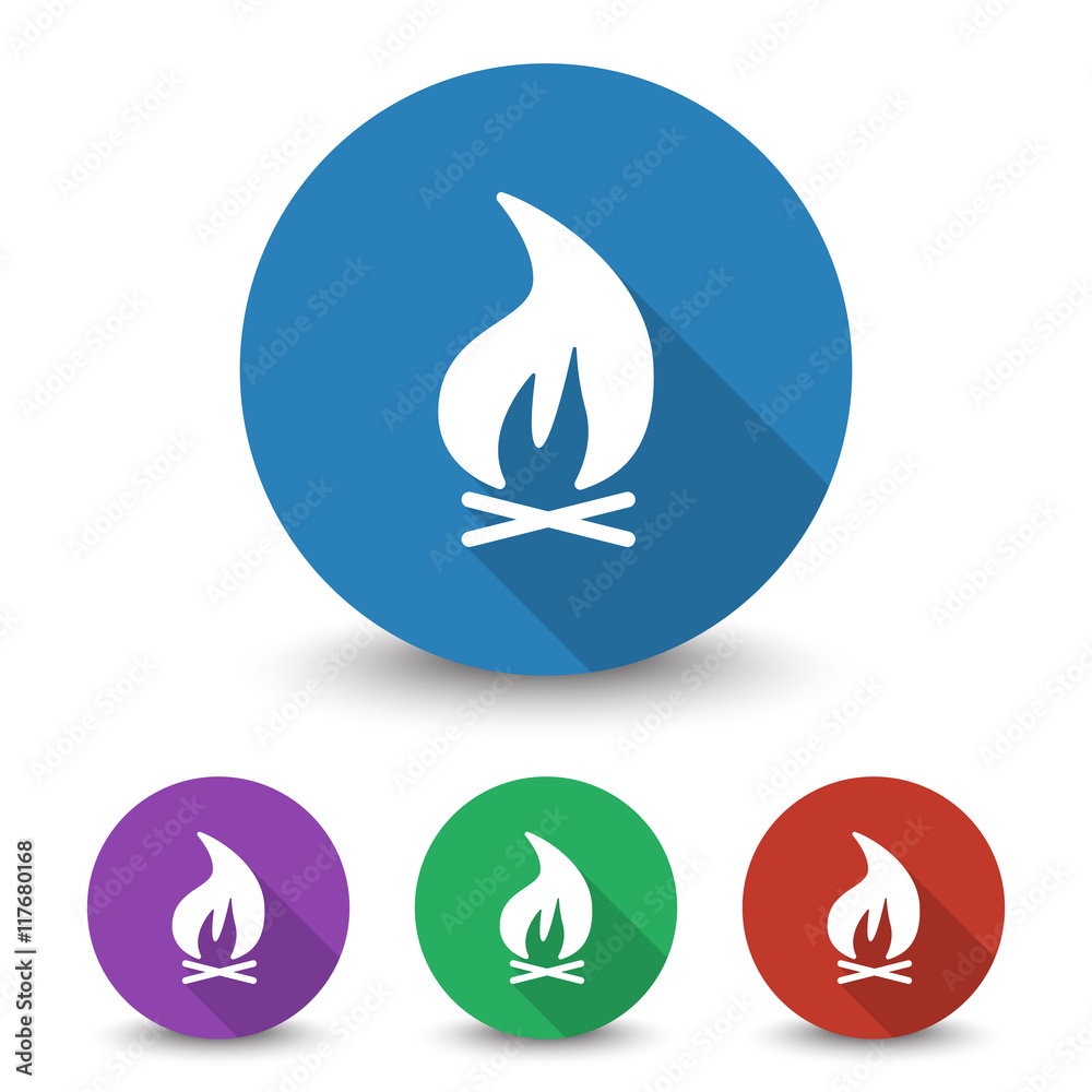 White Bonfire icon in different colors set White Bonfire icon in different colors set