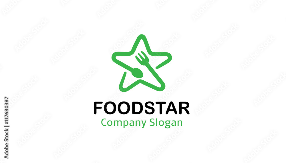 Food Star Logo Design Illustration Food Star Logo Design Illustration