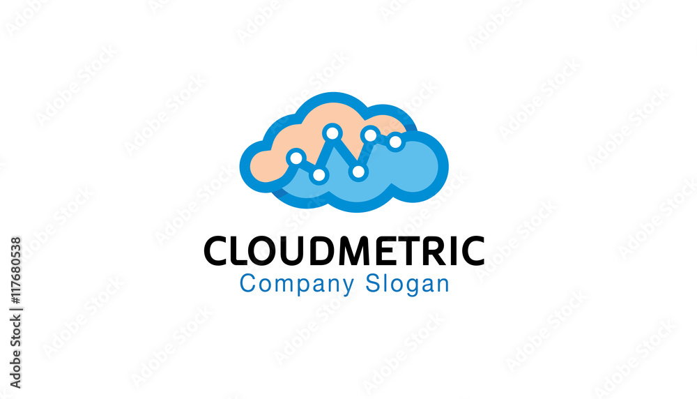Cloud Metric Logo Design Illustration Cloud Metric Logo Design Illustration