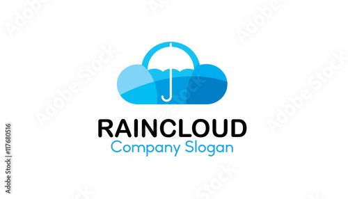 Rain Cloud Logo Design Illustration