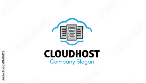 Cloud Host Logo Design Illustration