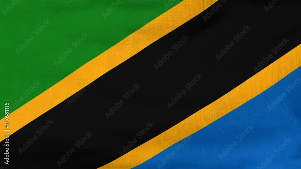 National flag of Tanzania flying and waving on the wind. Sate symbol of Tanzanian nation and government. Computer generated animation. National flag of Tanzania flying and waving on the wind. Sate symbol of Tanzanian nation and government. Computer generated animation.