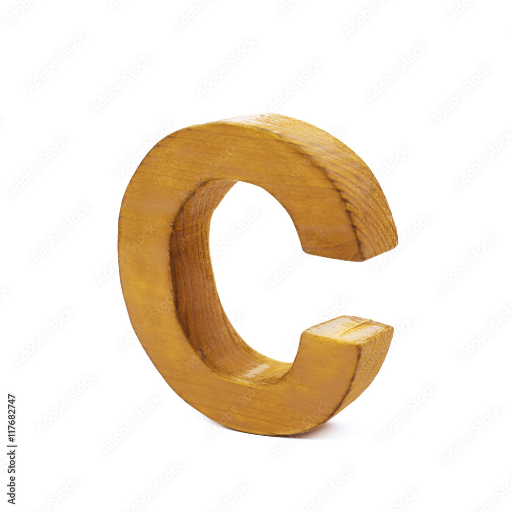 Single sawn wooden letter isolated Single sawn wooden letter isolated