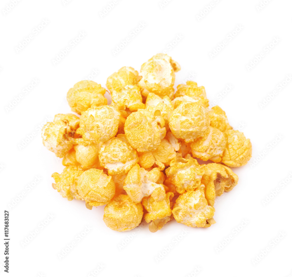 Pile of popcorn flakes isolated Pile of popcorn flakes isolated