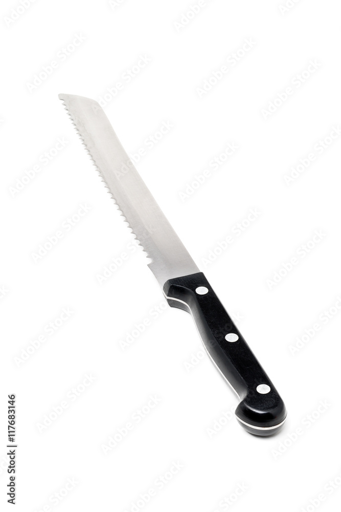 Serrated bread knife with black handle Serrated bread knife with black handle