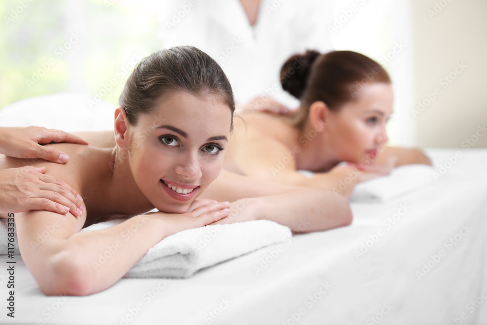 Beautiful girls relaxing in spa salon Beautiful girls relaxing in spa salon
