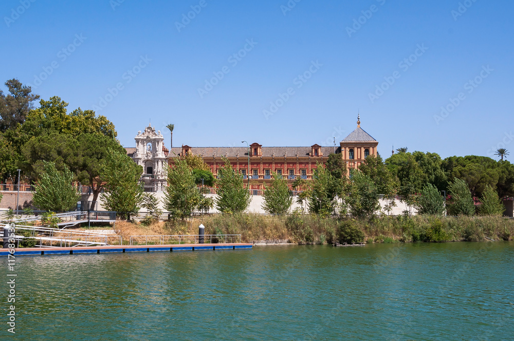 Palace of San Telmo seen from the Guadalquivir River