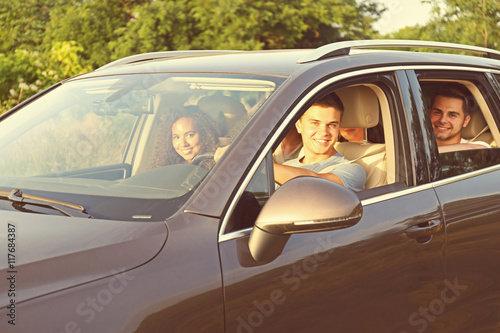 Friends in a car