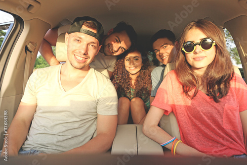 Friends in a car