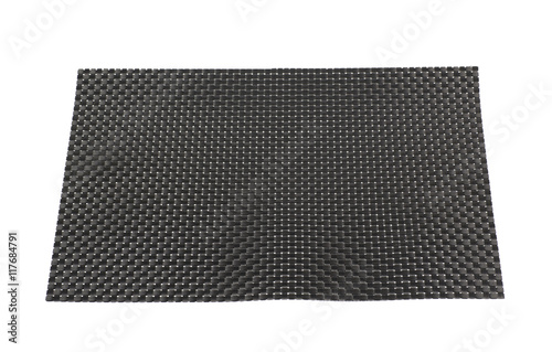 Black wicker table mat isolated