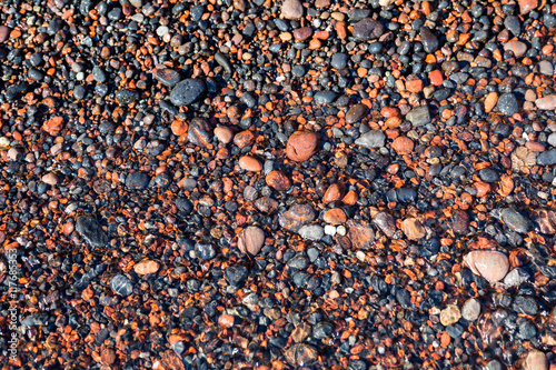 Red beach rocks